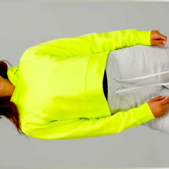 Electric Yellow Size 8 cropped Lulu lemon hoodie - Picture 1 of 1